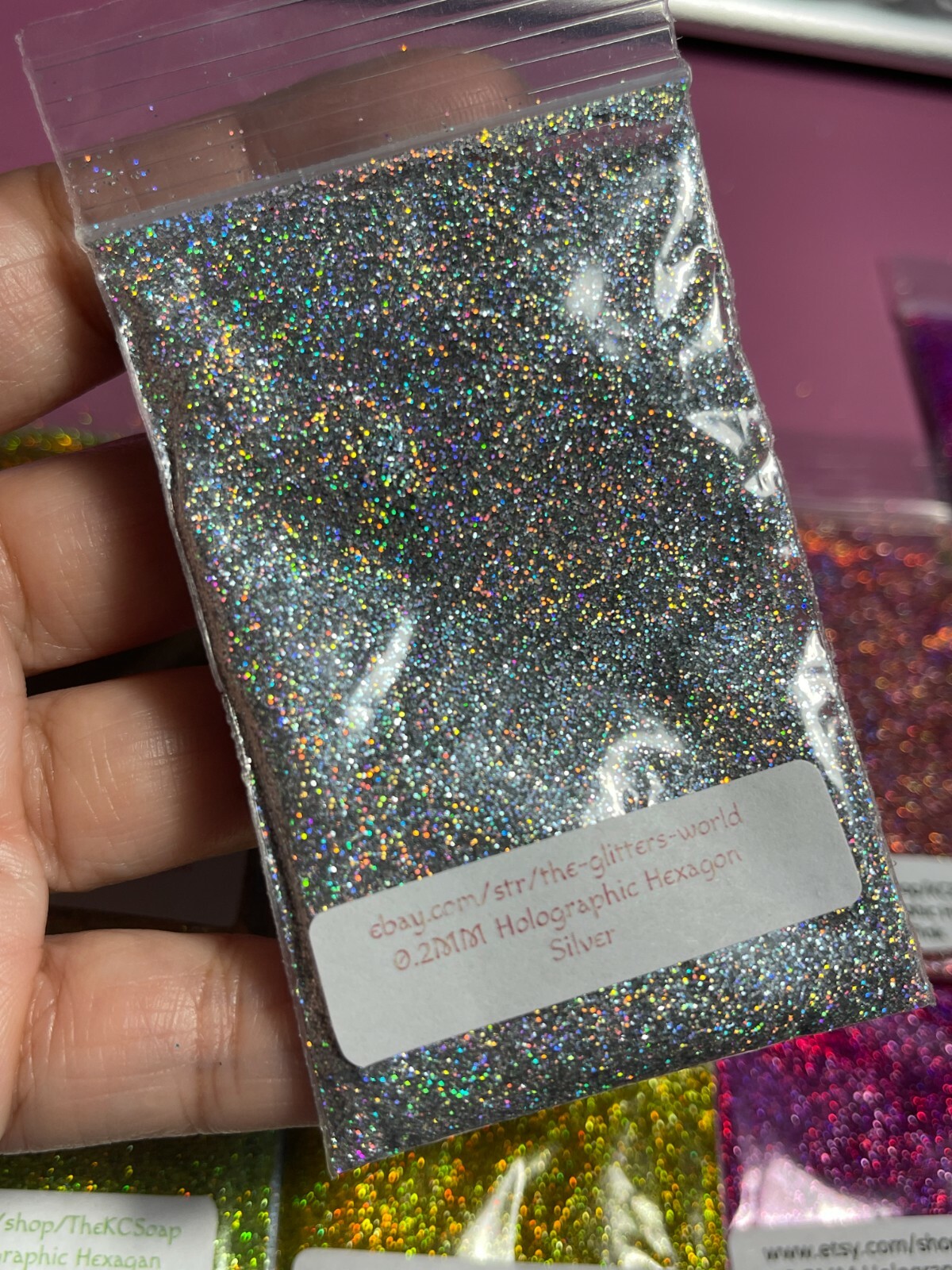 0.2MM Holographic Hexagon fine glitter You Choose Color Nail Art USA