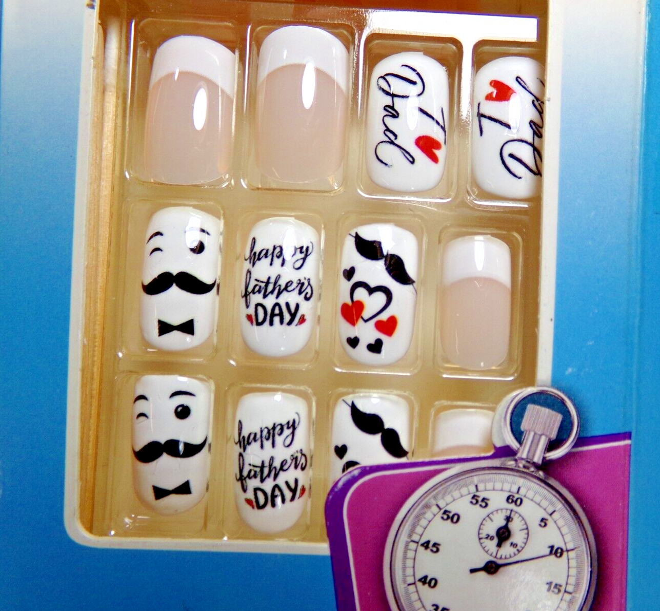 Broadway By Kiss Nail GLUE ON Medium French Father’s Day