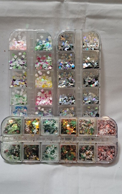 Autumn Christmas Nail Art Decoration Sequins bling Set 3 Boxes Set A