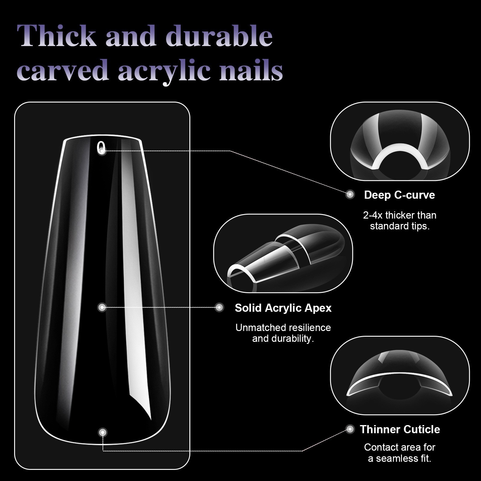 256pcs/Box Soft Gel Nail Tips Nail Extensions ~ Coffin Almond Square Oval Shape