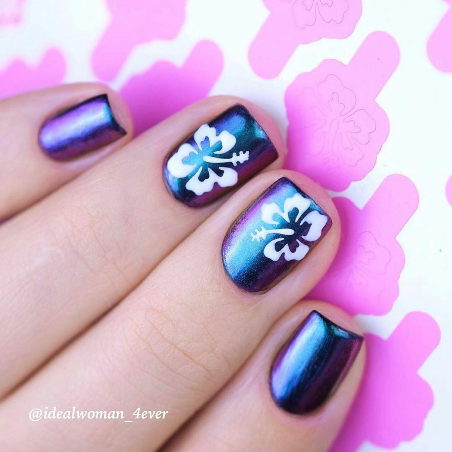 Hibiscus Stencils for Nails, Nail Stickers, Nail Art, Nail Vinyls