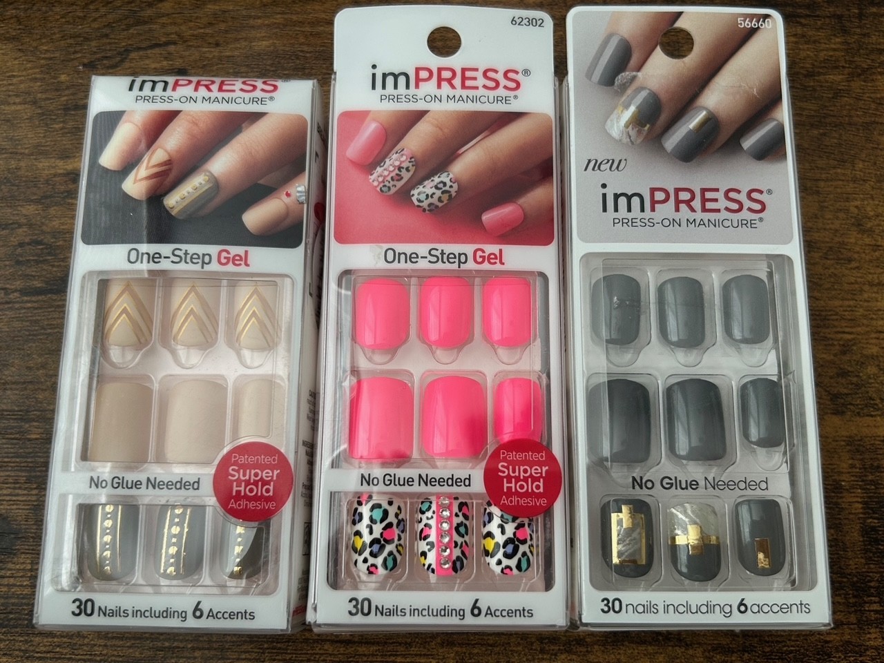 ImPress Press-On Manicure No Glue Needed 56660 62302 & 64275 – 3 Pack