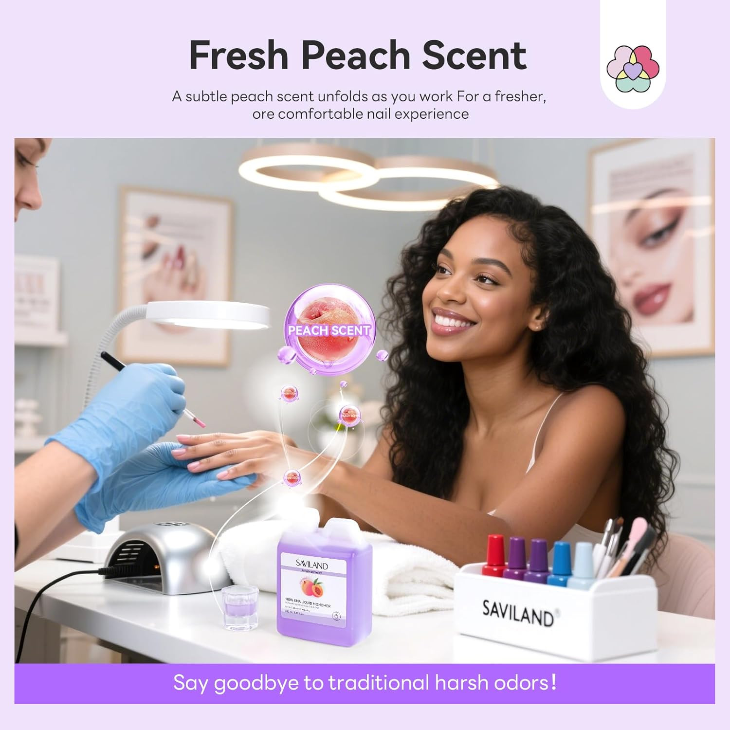 Pure EMA Monomer Acrylic Nail Liquid: Peach Scent Acrylic Liquid Nail Monomer No