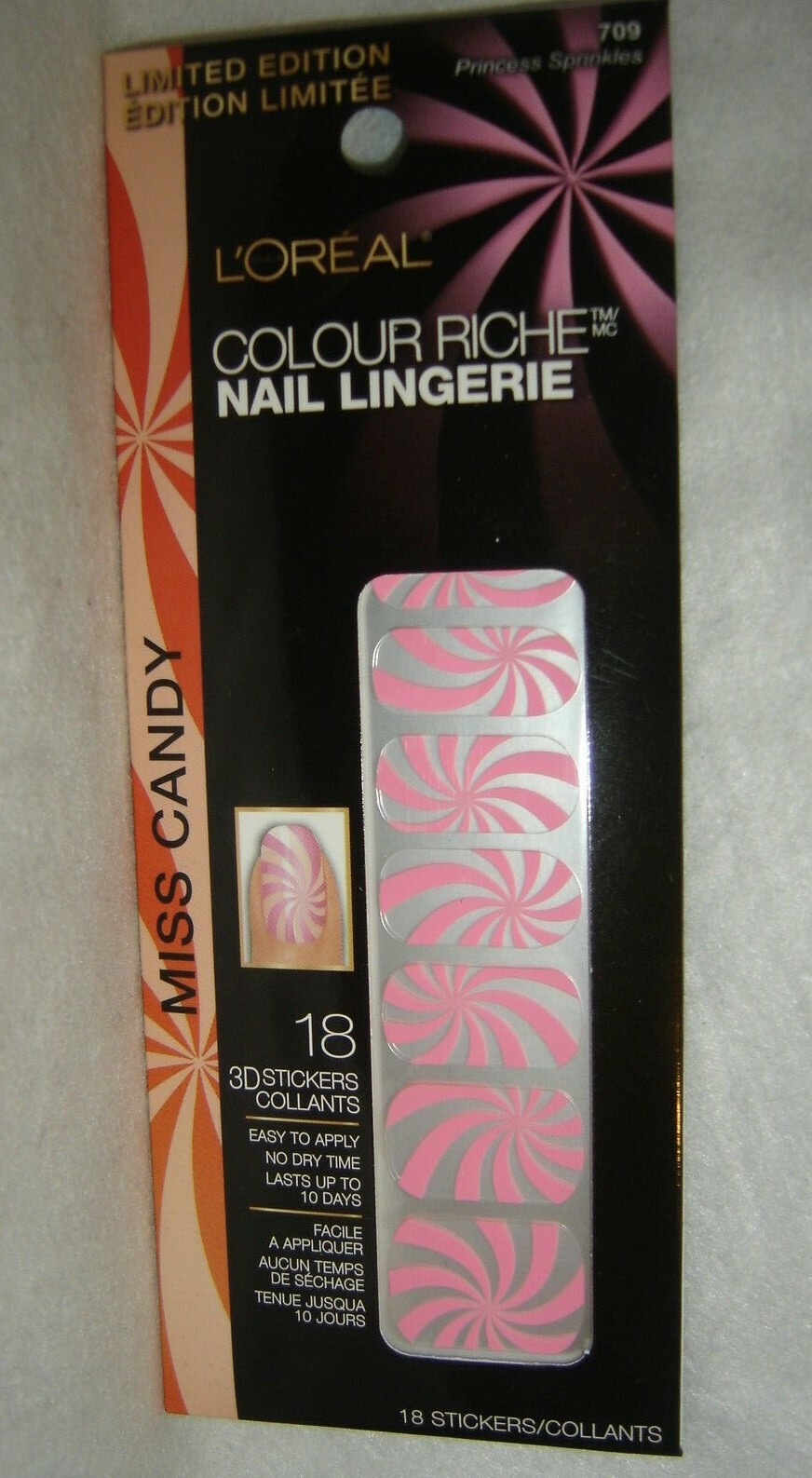 L’OREAL*COLOUR RICHE*3D Nail Lingerie #709 PRINCESS SPRINKLES~BRAND NEW~SEALED