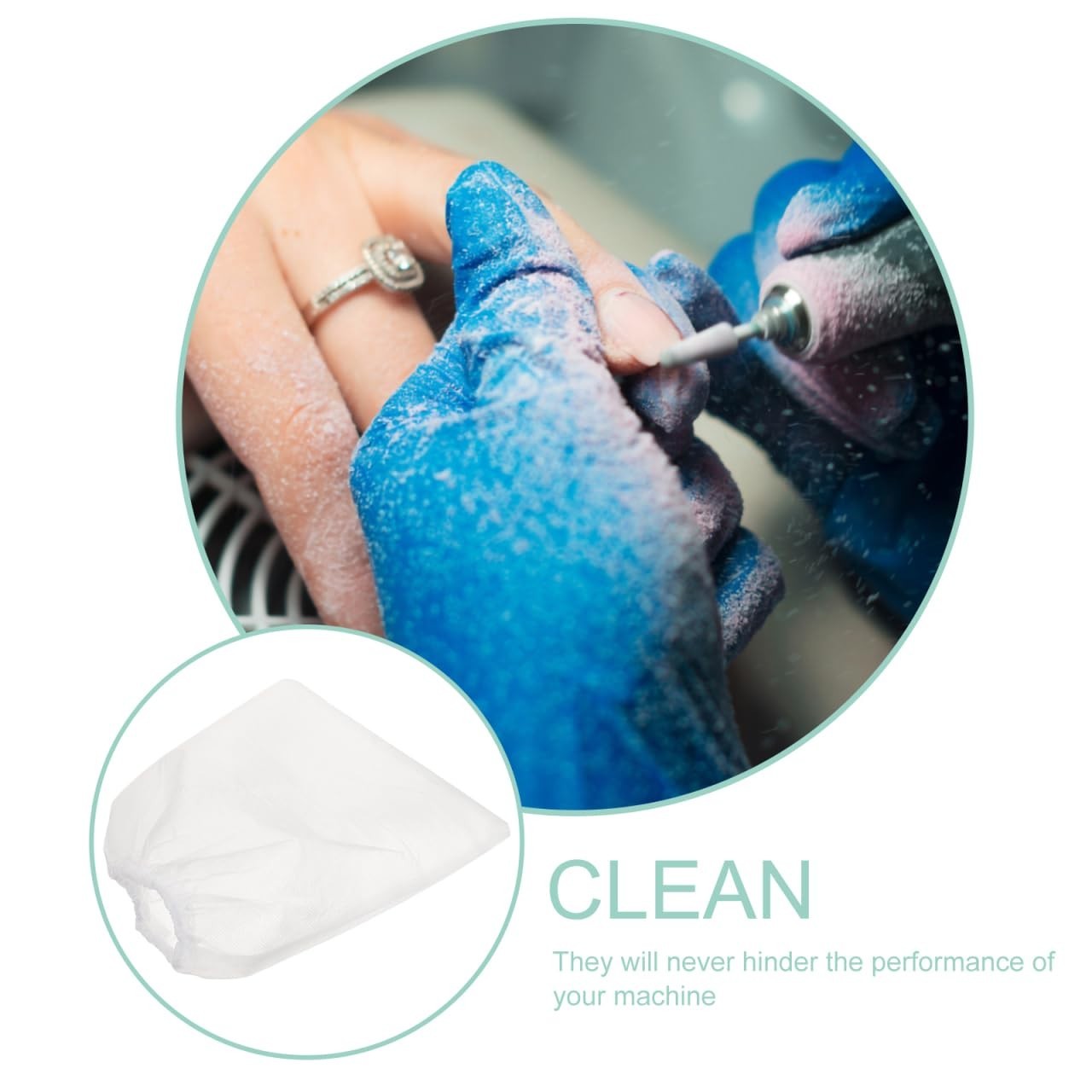 5 Pcs Nail Dust Collection Bags – Lightweight, Easy-Install Non-Woven Fabric