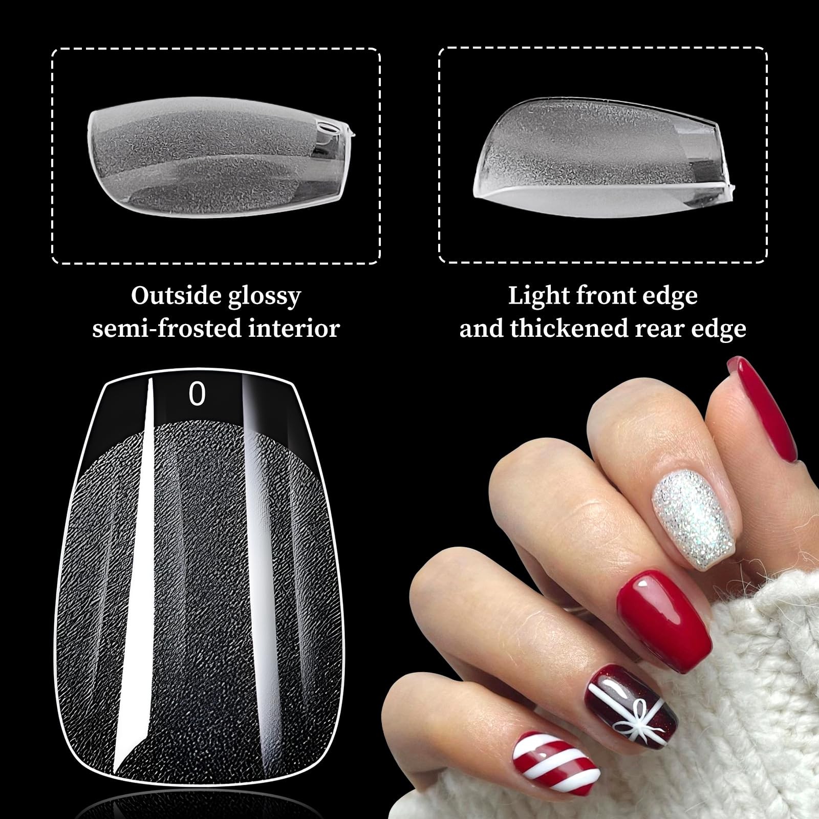 LoveOurHome 600pc Extra Short Coffin Fake Nail Soft Gel 600 Piece Assortment