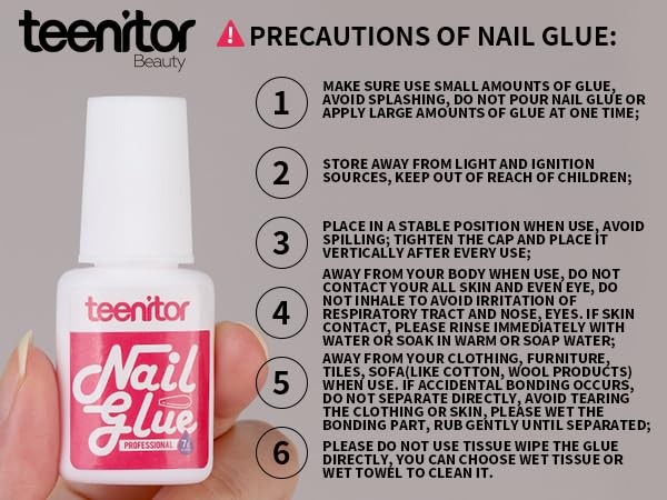 Teenitor Press On Nail Kit: Acrylic Fake Nails, Art Brushes, Decor
