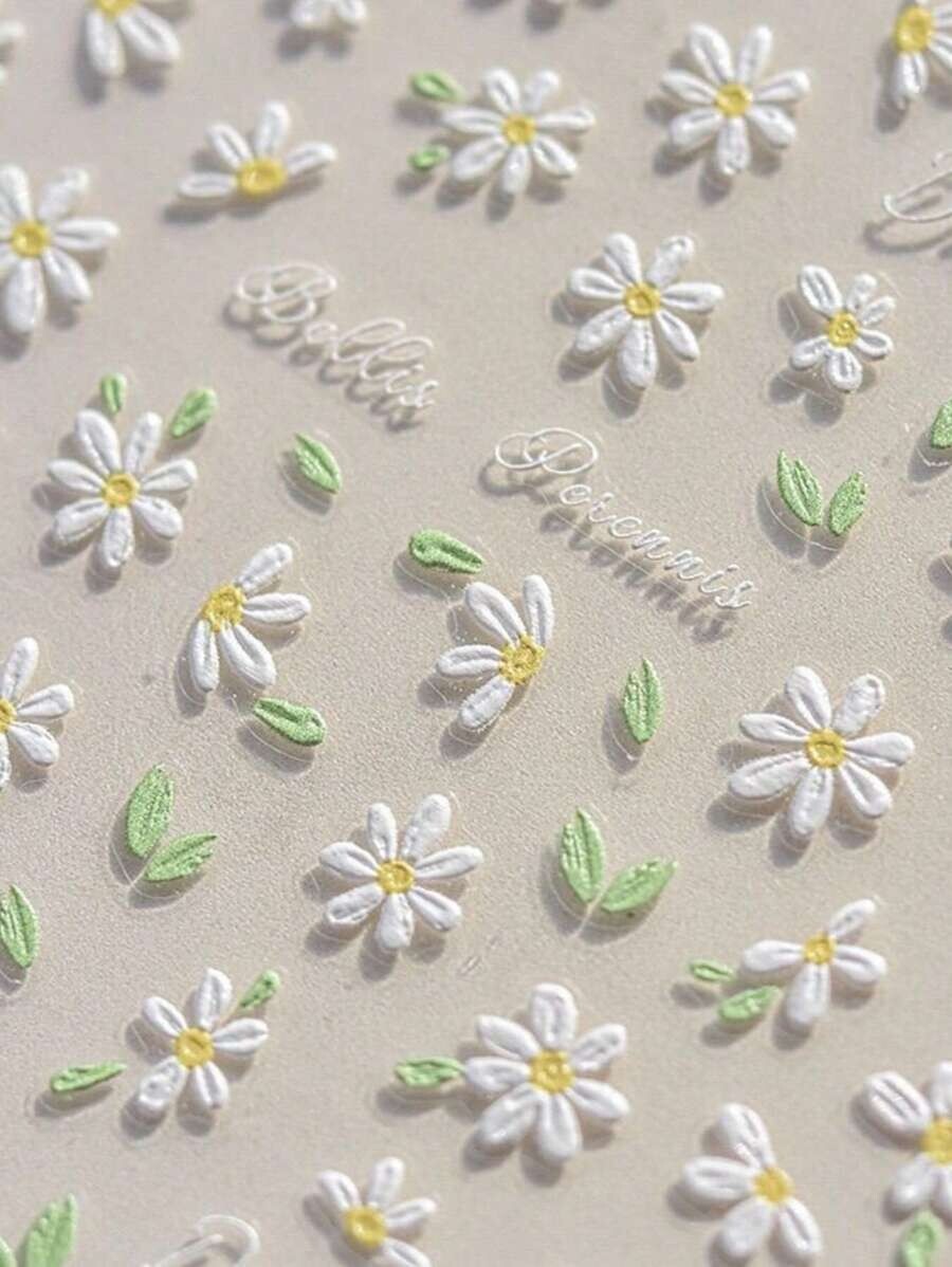 Daisy Flower Nail Art Stickers Water Decals, Cute Nail Sticker