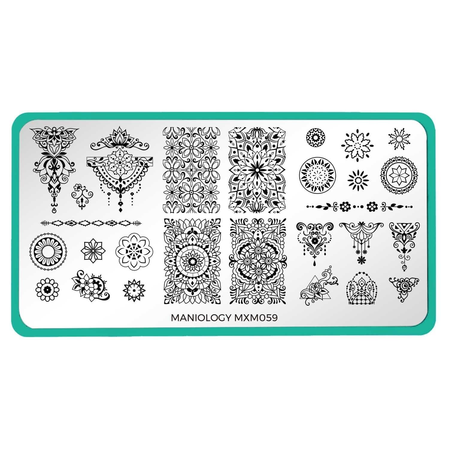 Maniology MXM059 Centered Tribal Aztec Zodiac Animal Mandala Nail Stamp Plate