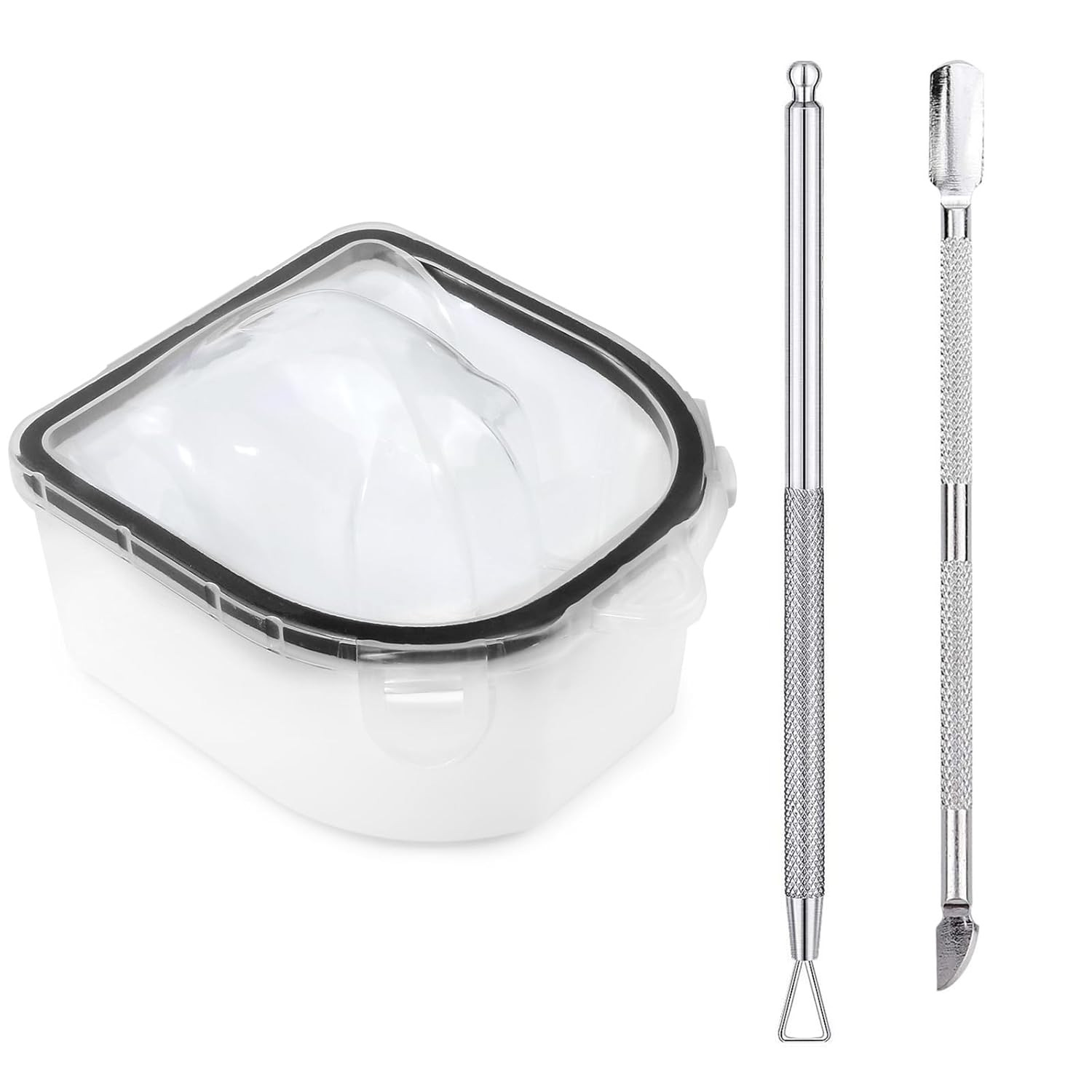 Nail Soaking Bowl, 2PCS Soak off Gel Polish Dip Powder Remover Manicure Bowl wit