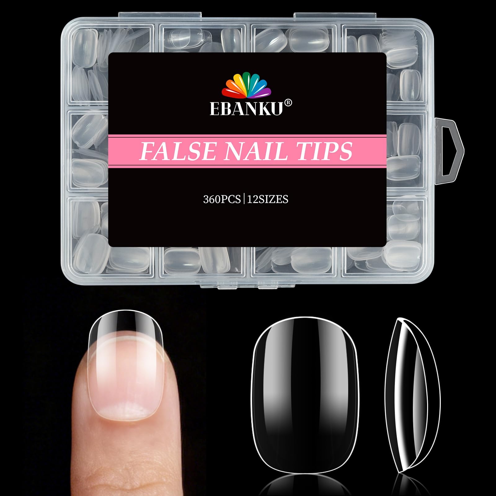 360 Pcs Kid False Nail Tips, Short Kids Clear False Nails