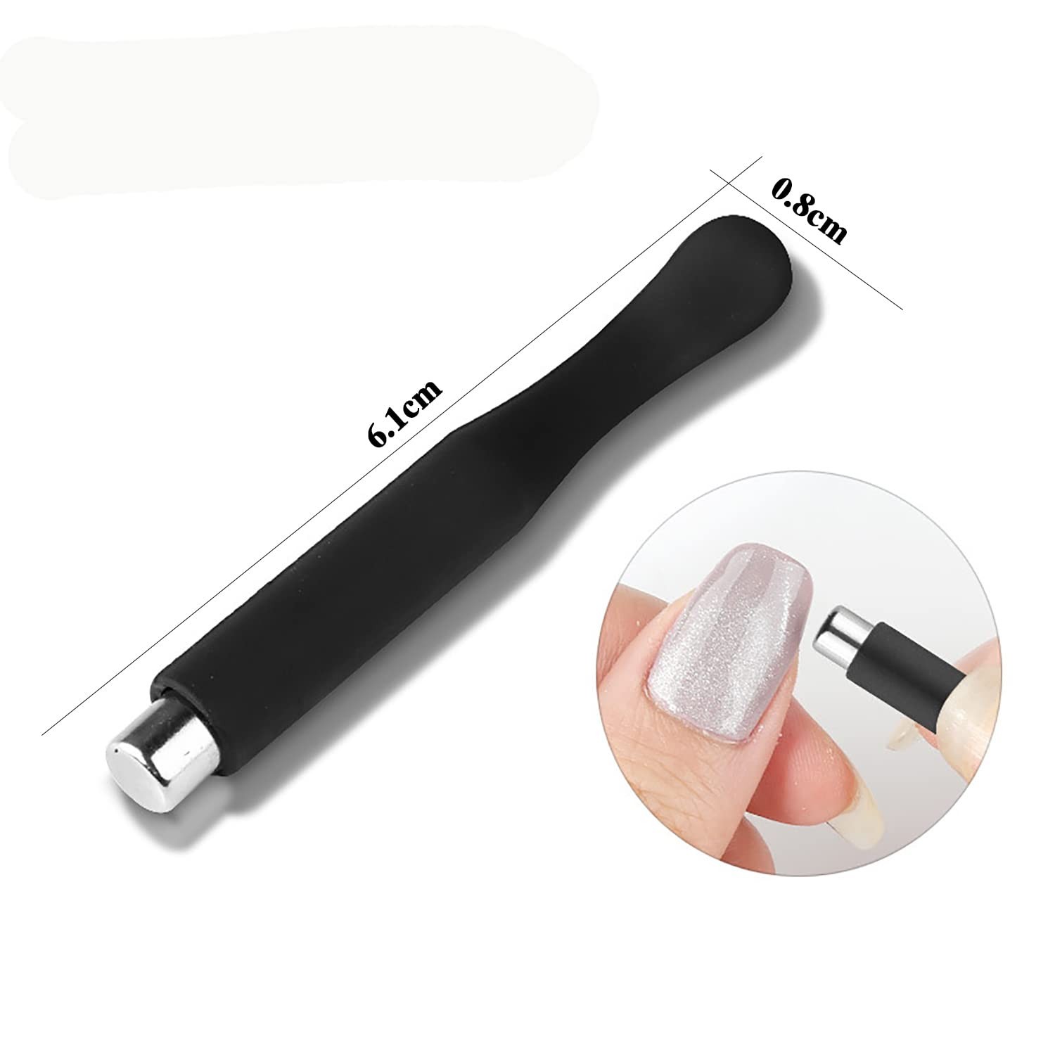 SILPECWEE 15Pcs Nail Magnet Set Cat Eye Gel Polish Wand Black