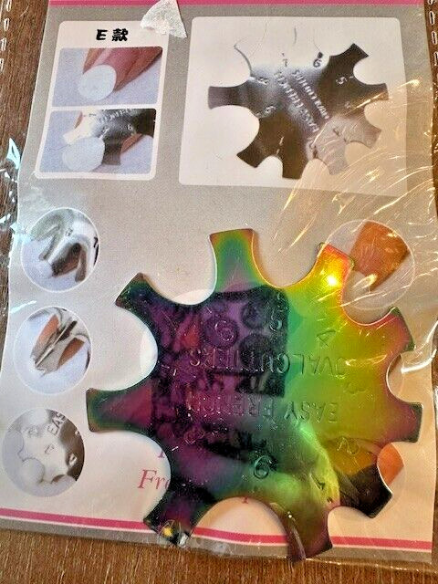 Nail Art Easy French Metal Template Oval V French Acrylic Water Drop Cutters LOT