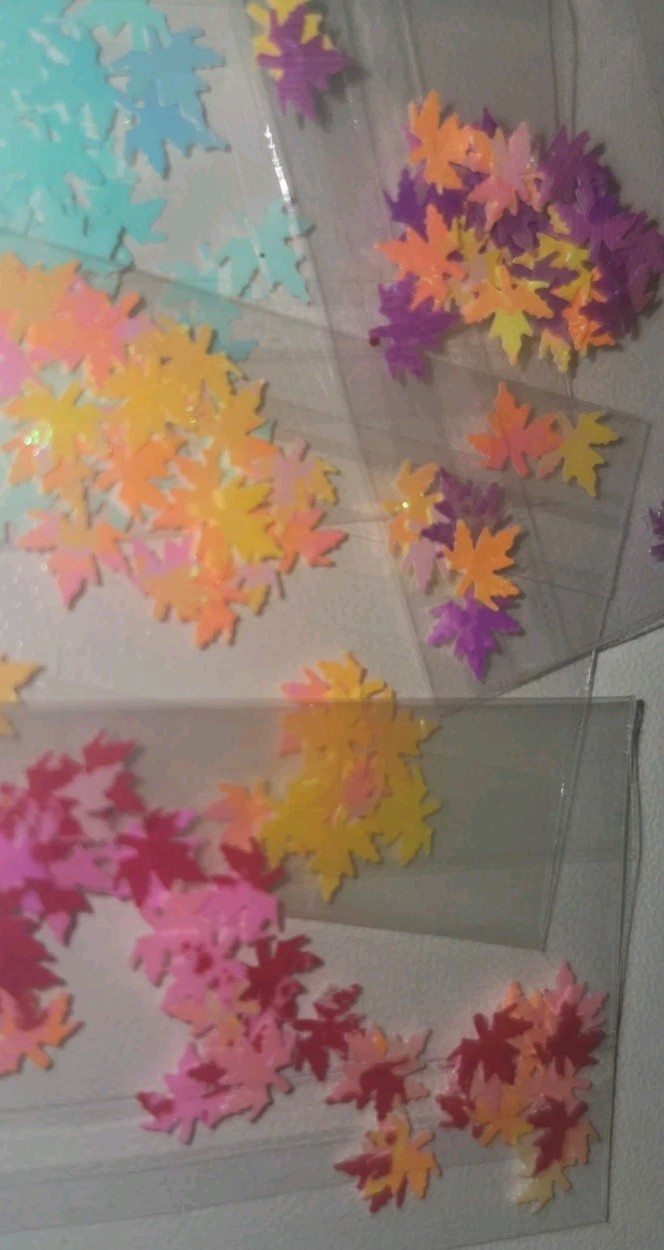 Autumn Maple Leaf Nail Art Sequins Glitter 3D Nail Flakes MultiColor .05Gr Ea Bg
