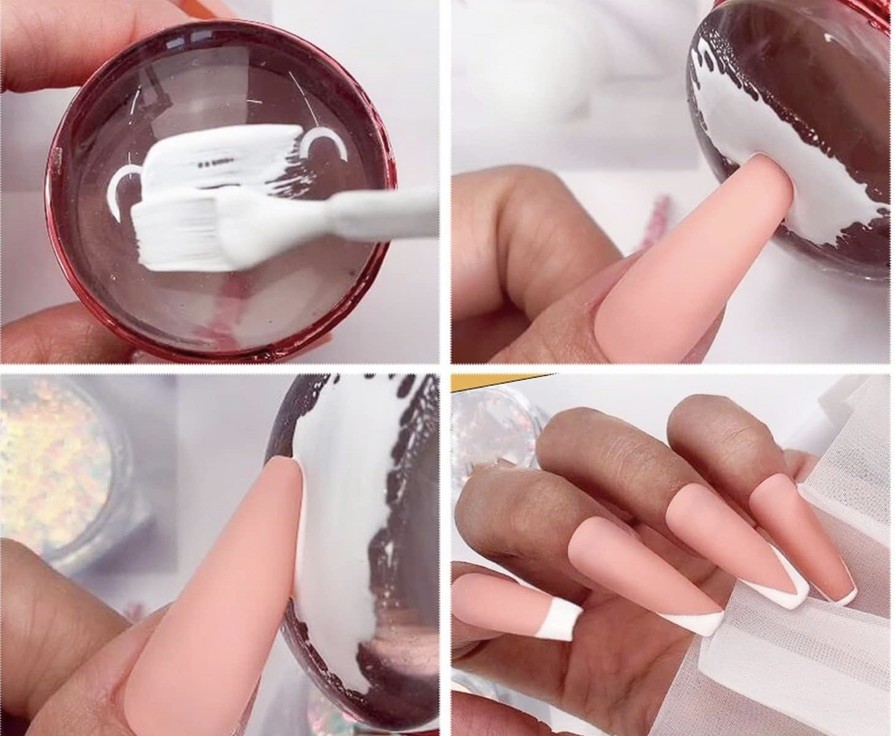 2.8 CM Head Clear Jelly Silicone French Tip Nail Stamp