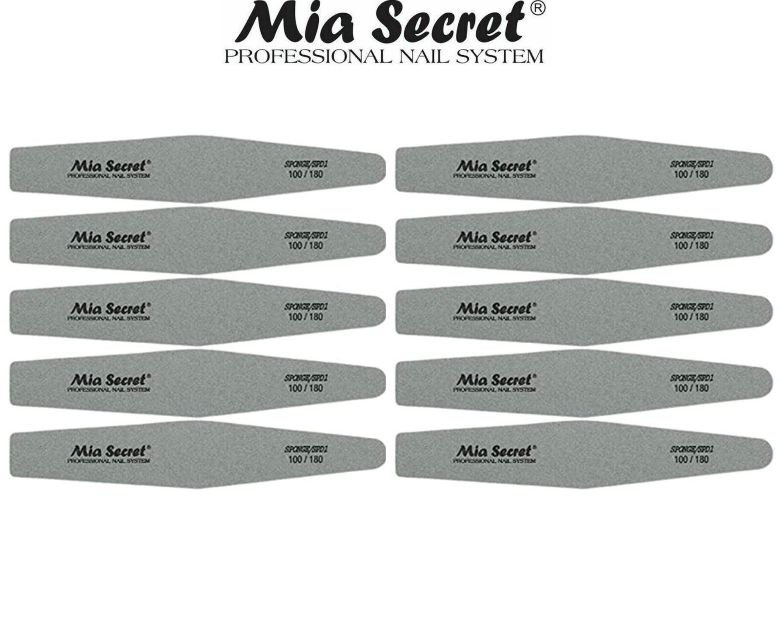 Mia Secret Professional Nail File – SPONGE DIAMOND 100/180 10pcs Combo