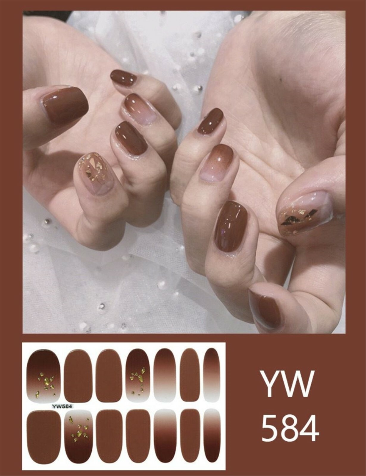 Easy Nail Art DIY Peel Off Self Adhesive Manicure Full Nail Sticker Cover Wrap