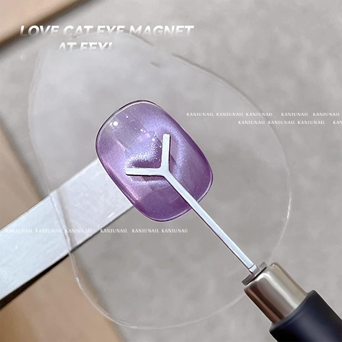 Heart Shape Iron Plate Nail Magnet, Dual-Use Cat Eye Tool with Iron Filings Wire