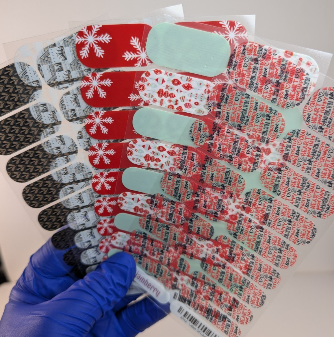 Jamberry Nail Wraps Full Sheets – Winter Love Christmas Red – Lot of 5
