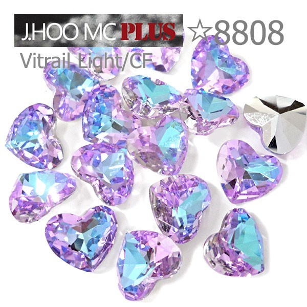 J.HOO Crystal 8808 Heart V-Cut Fancy Rhinestones 10x9mm Nail Art (6pcs)