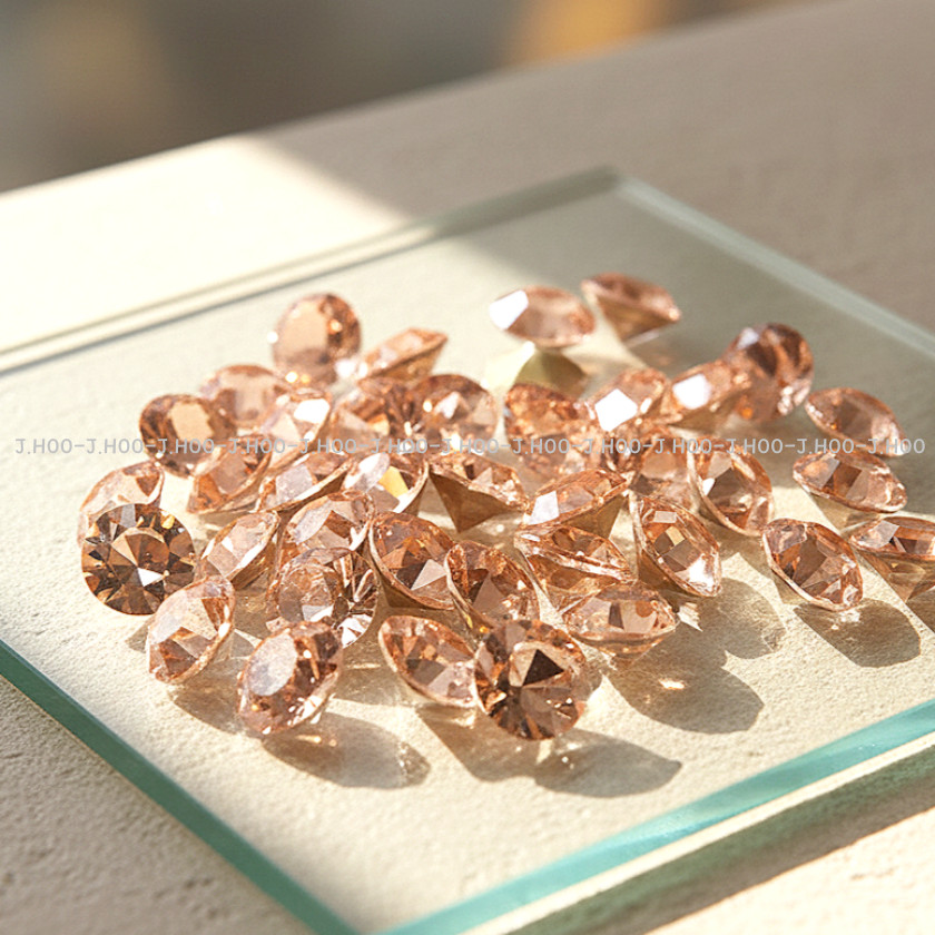 Preciosa Czech Light Peach V-Cut Round Stone Pointed Back