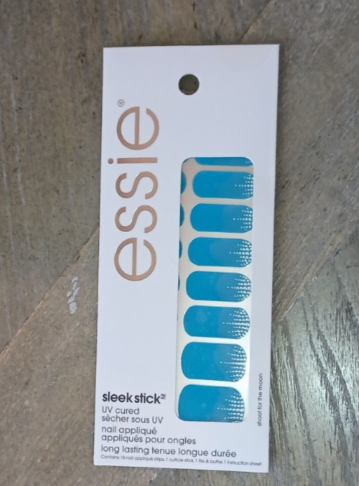 NEW sealed boxes; ESSIE sleek stick nail stickers appliques black beige blue