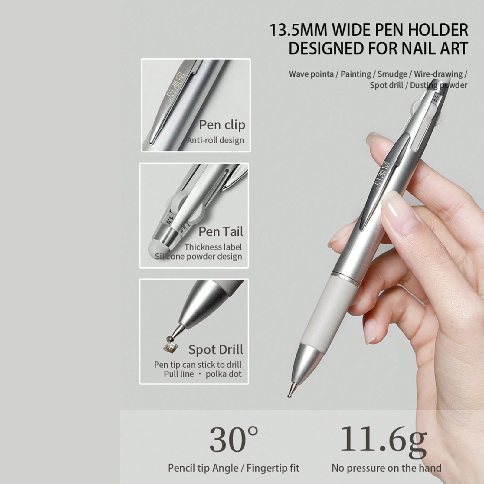5-In-1 Nail Art Dotting Pen Pressure-Activate Dot Pen Painting Glitter for Women
