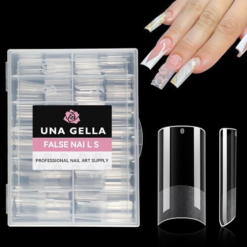XL Long Square Nail Tips Pre-file 12 Sizes Half Matte Tapered F-XL Long Square
