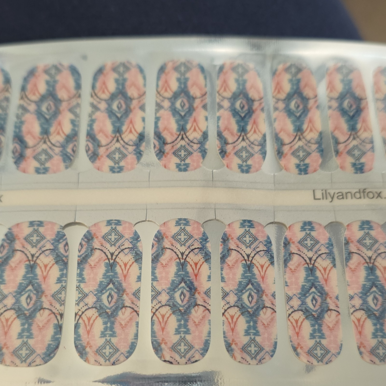 Lily & Fox – Nail Stickers – Blue Pink White – Full Wrap