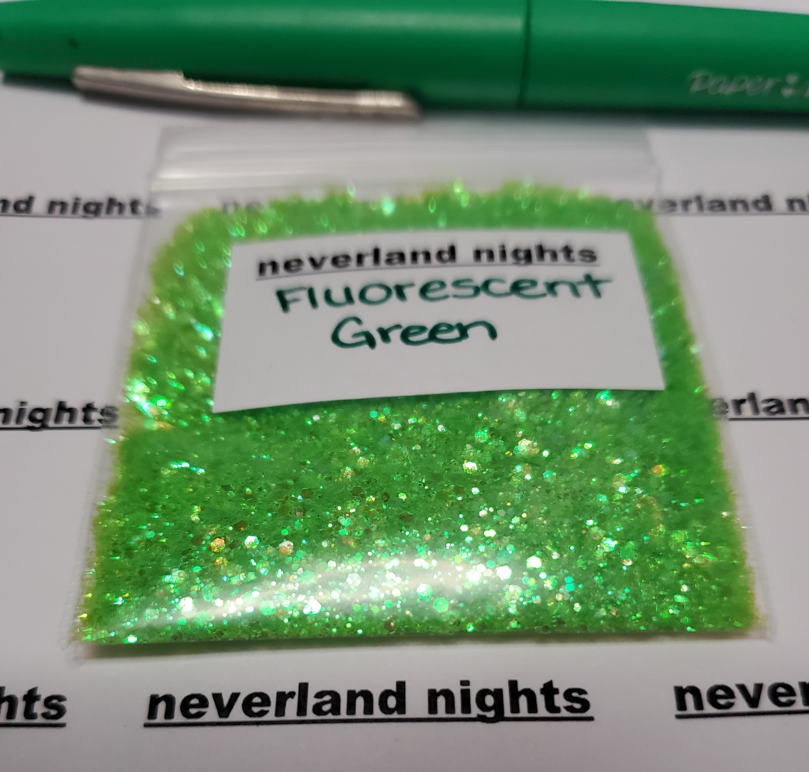 Fluorescent Light Green Metallic glitter mix for nails, acrylic, crafts 1 tsp