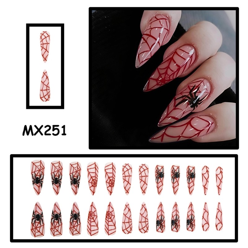 Halloween Press On Nail Art Set for Costume Beauty and Party Wear