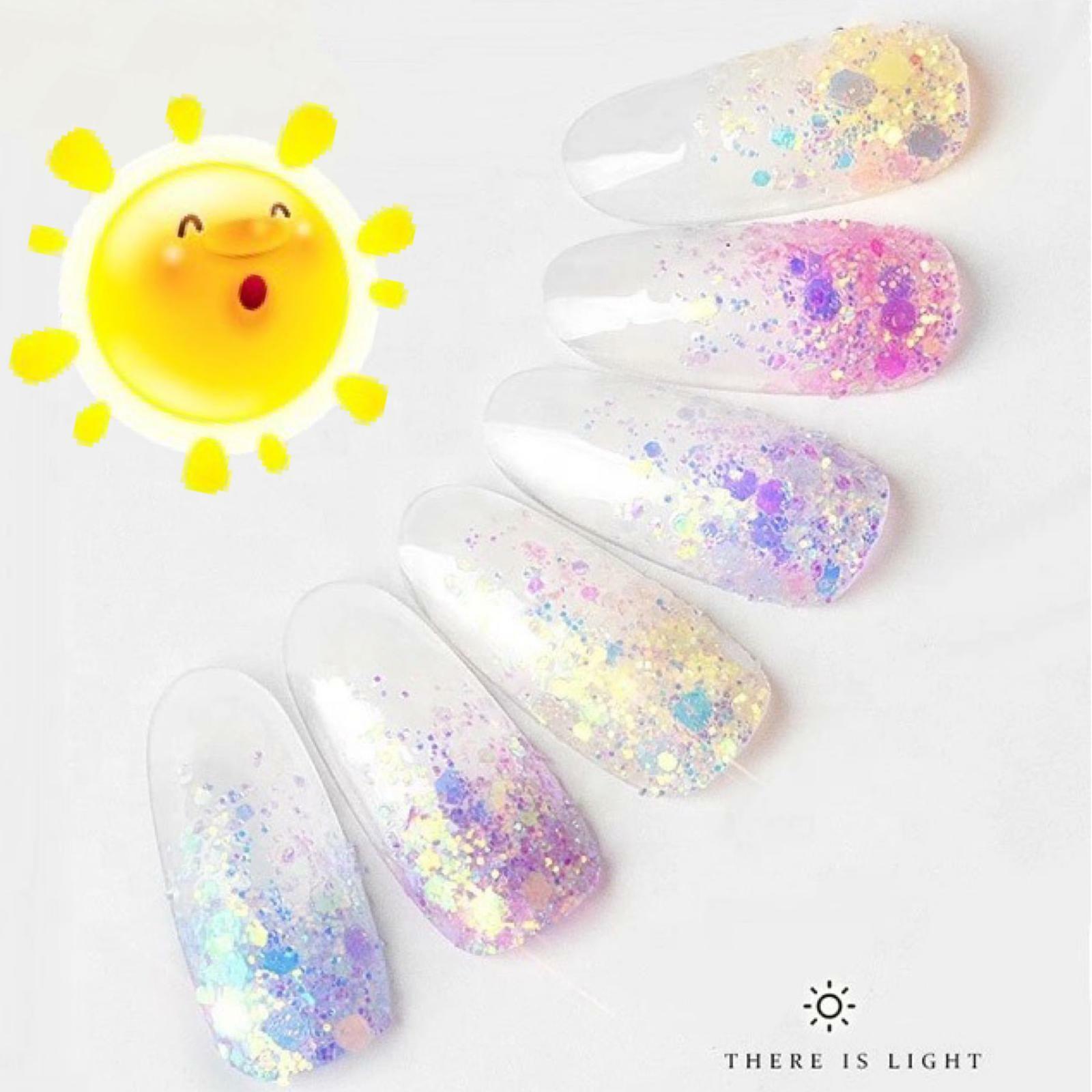 Photochromic Nail Sequins UV Light Colour Changing Glitter Under Sunlight Mix UK