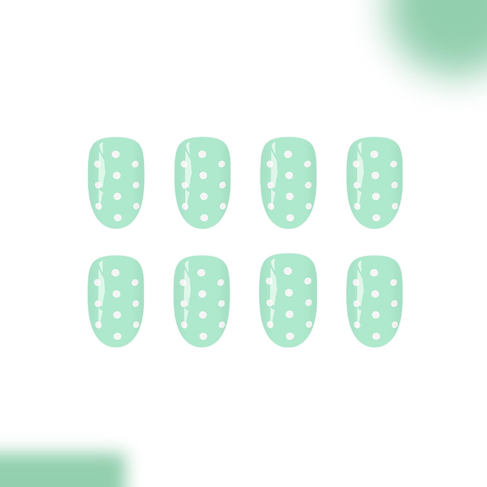 24Pcs Mint Green Press on Nails,Short Oval Fake Nails Cute Acrylic Nails Pres…