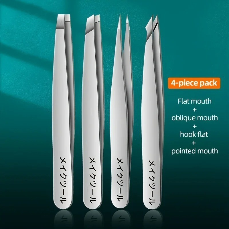1/4pcs Set Professional Eyebrow Hair Removal Splinter Tweezers Set Perfect For V