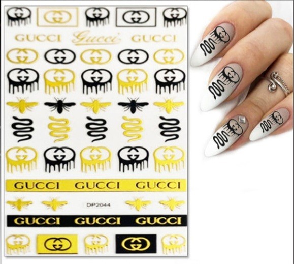 NWT NAIL ART DESIGN SELF-SEAL STICKERS SOLID BLACK & METALLIC GOLD BEES!