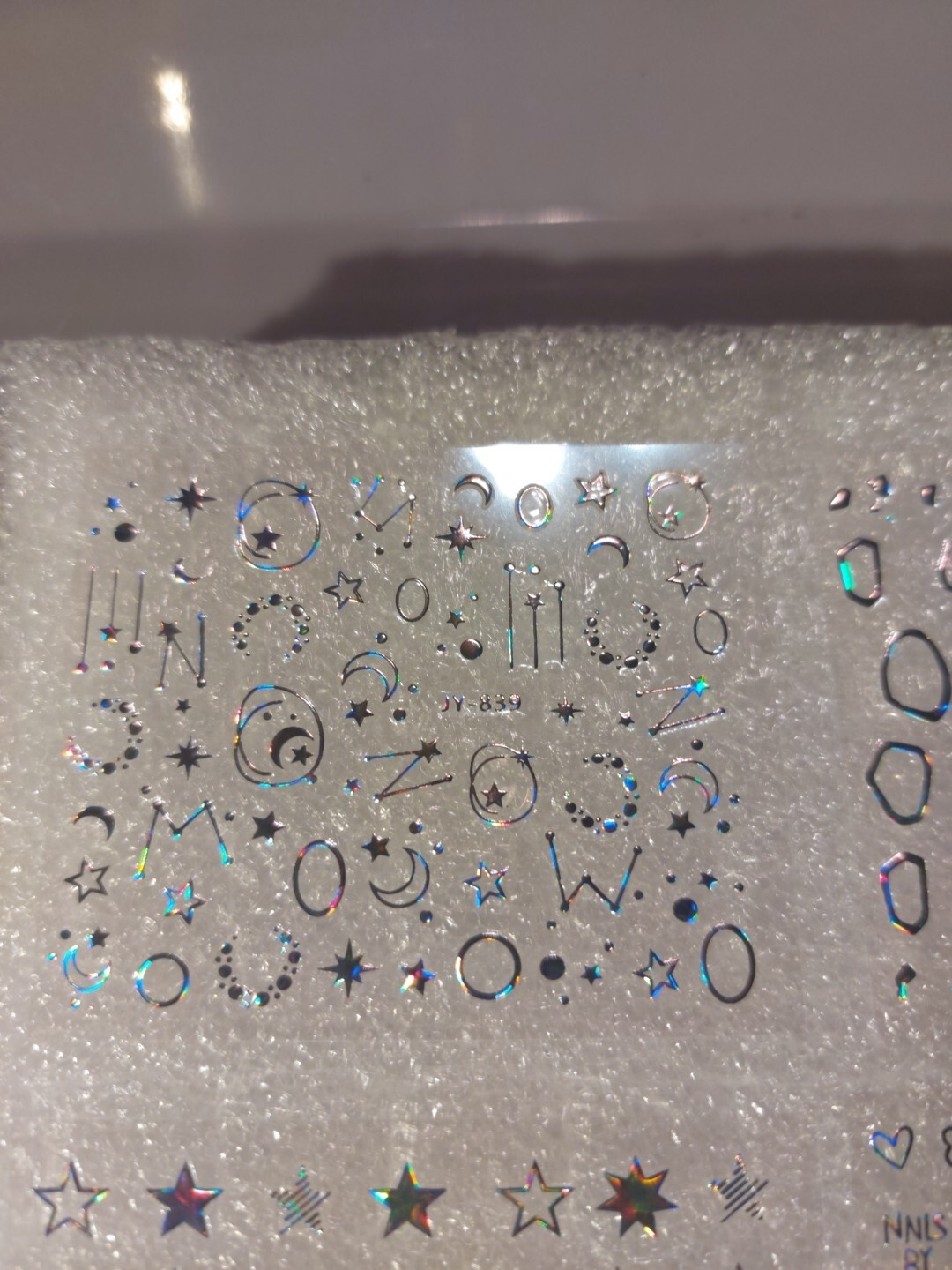 5 X Small Sheets Of Silver Nail Art Stickers (Dn298) New