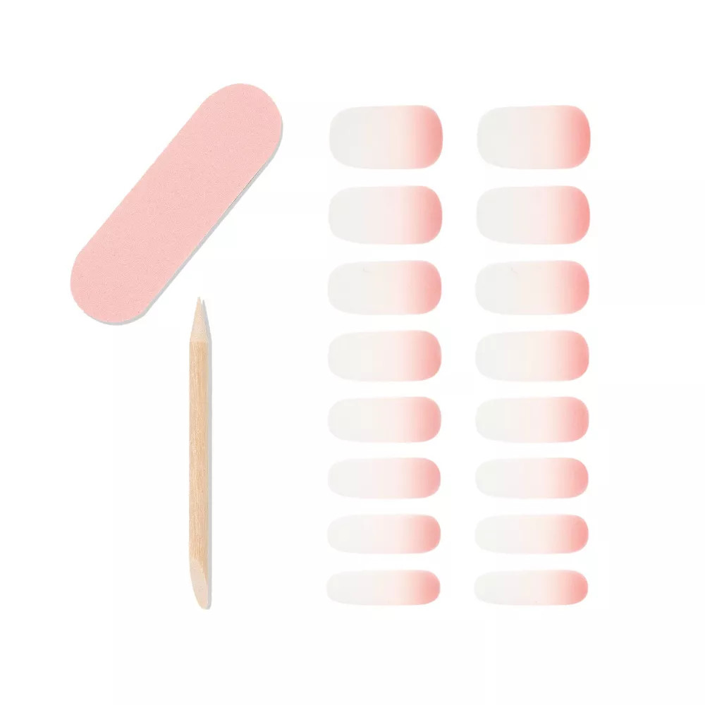 Ardell Nail Addict Nail Strips Stickers, Rosy Pink French Square No LED Lamp New