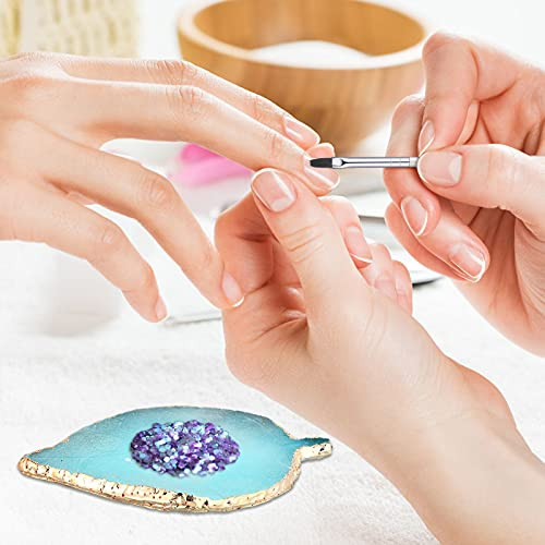 21 Pieces Nail Art Tools Kit, Resin Nail Art Palette Leaf Shape Mixing Palette