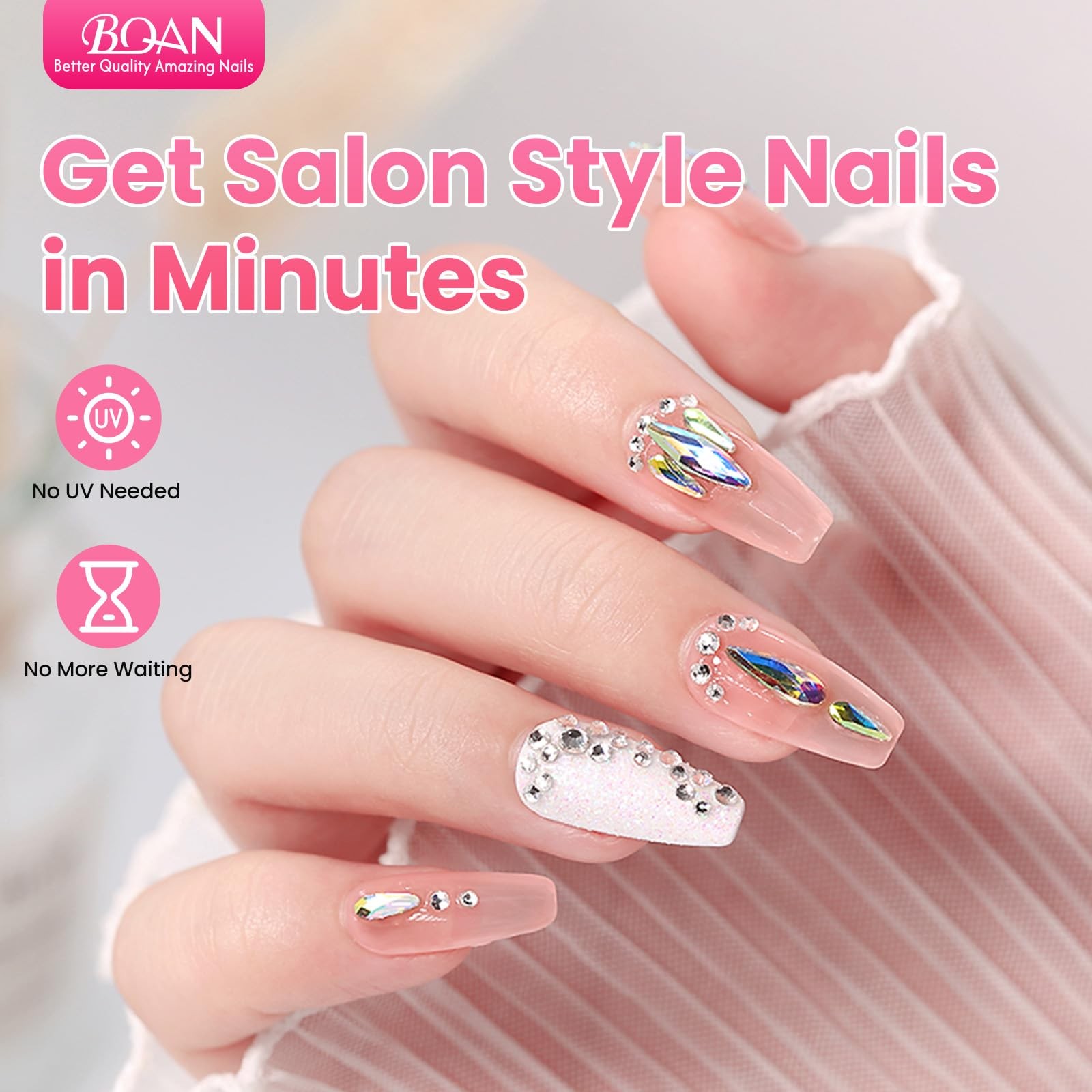 Semi Nail Glue Brush on Kit for Press on Nails & Nail False Tip