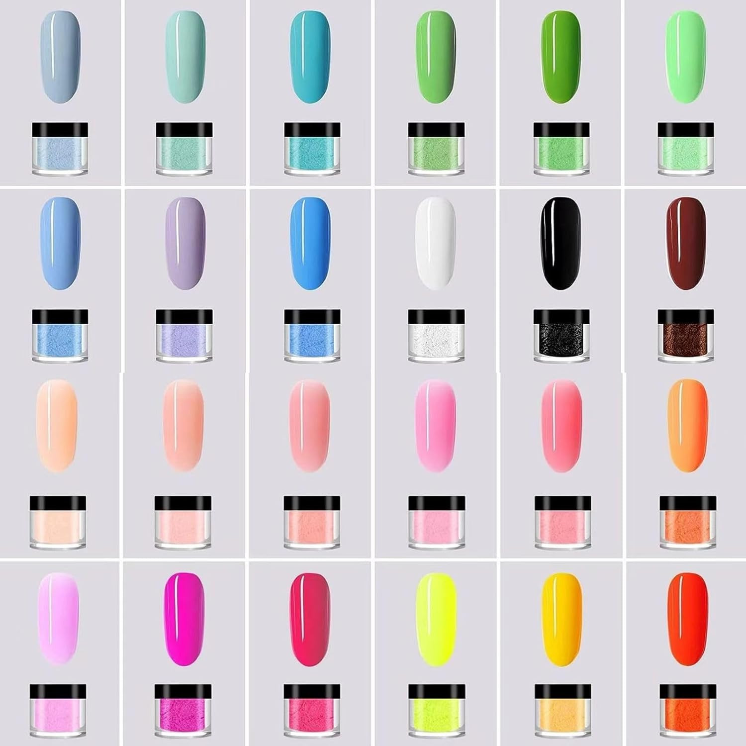 24 Color Acrylic Nail Powder Set, Acrylic Powder Set, Nail DIY Art Design, Acryl