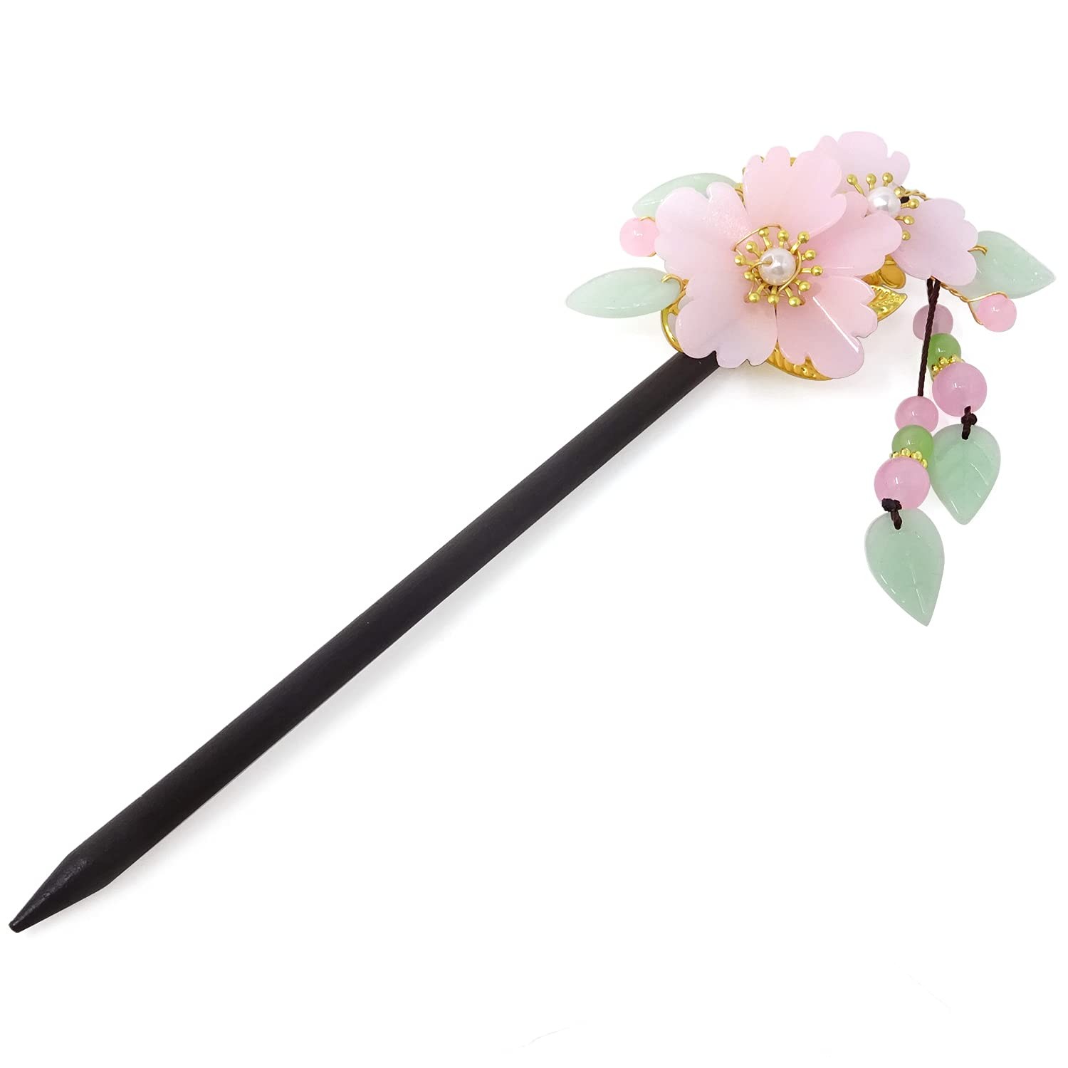 Honbay Chinese Style Retro Tassel Flower Hair Stick 1 Count (Pack of 1), Pink
