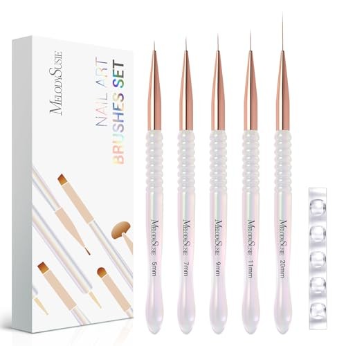 5pcs Nail Art Liner Brushes Set Synthetic Fiber Gel Polish Painting Pen Holder