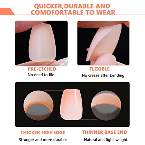 SINOKAME NEUTRAL XS COFFIN SOFT GEL TIPS EXTRA SHORT GEL PRESS ON NAILS