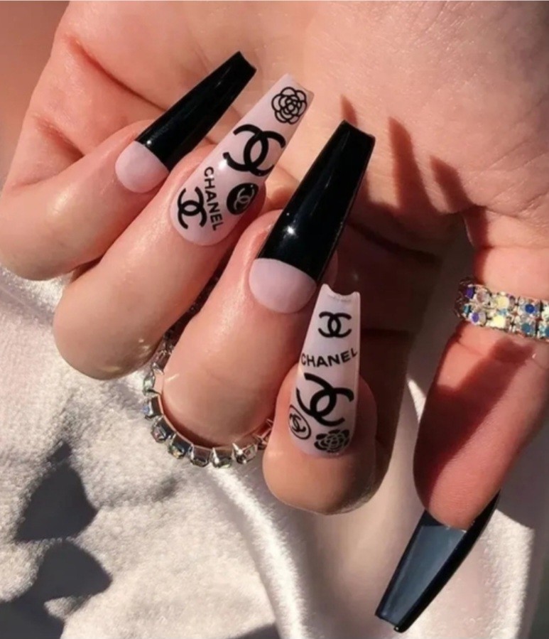 NWT NAIL ART DESIGN SELF-SEAL STICKERS SOLID BLACK N°41!
