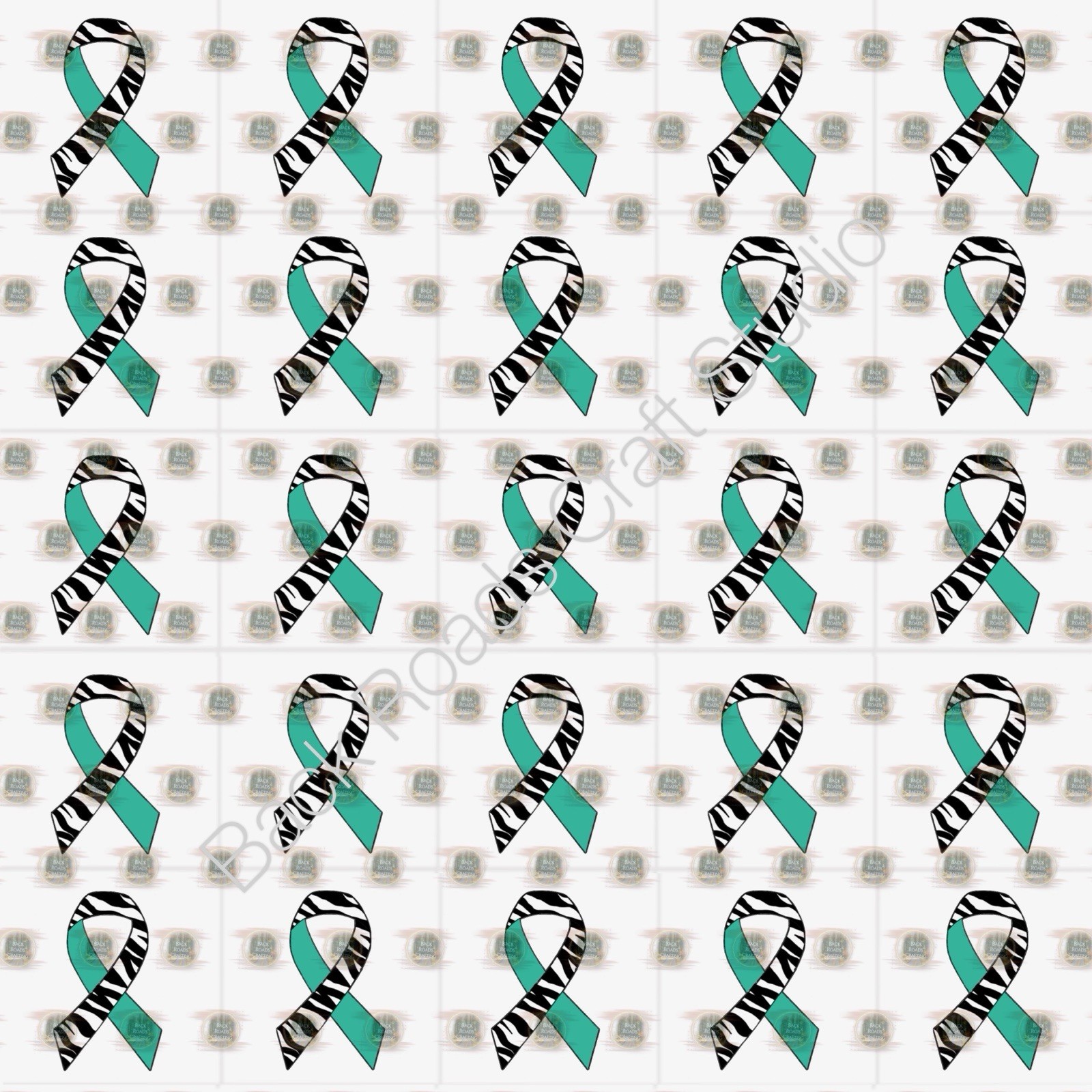 Teal Cancer Ribbon Waterslide Finger Nail Decals Instructions set of 50 Bonus JS