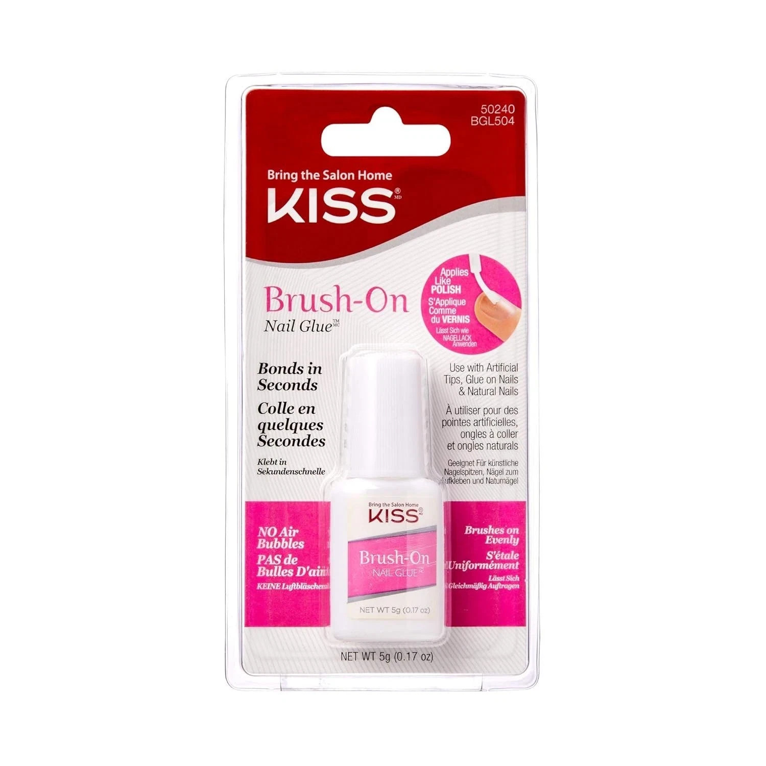 Kiss Products Brush-On Nail Glue, 0.05 Pound NEW