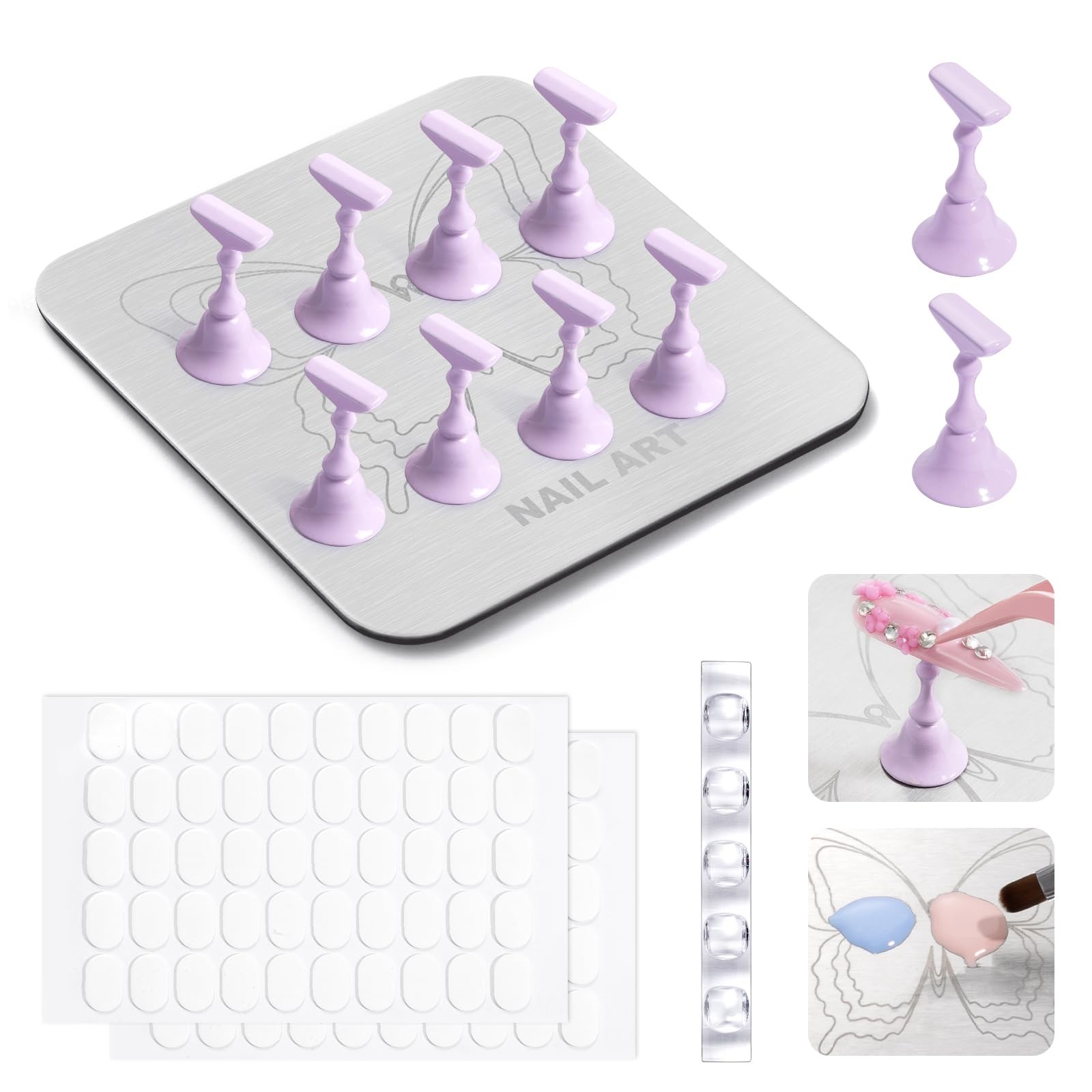 MelodySusie Nail Stand Silver Butterfly Base