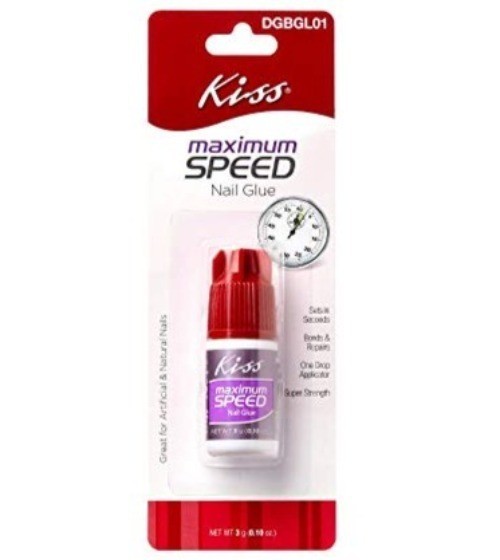 0.10 oz KISS Maximum Speed Glue Repairs and Great For Artificial & Natural Nails