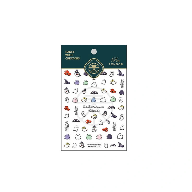 Halloween Ghost & Pumpkin Nail Stickers – 3 Styles (360)