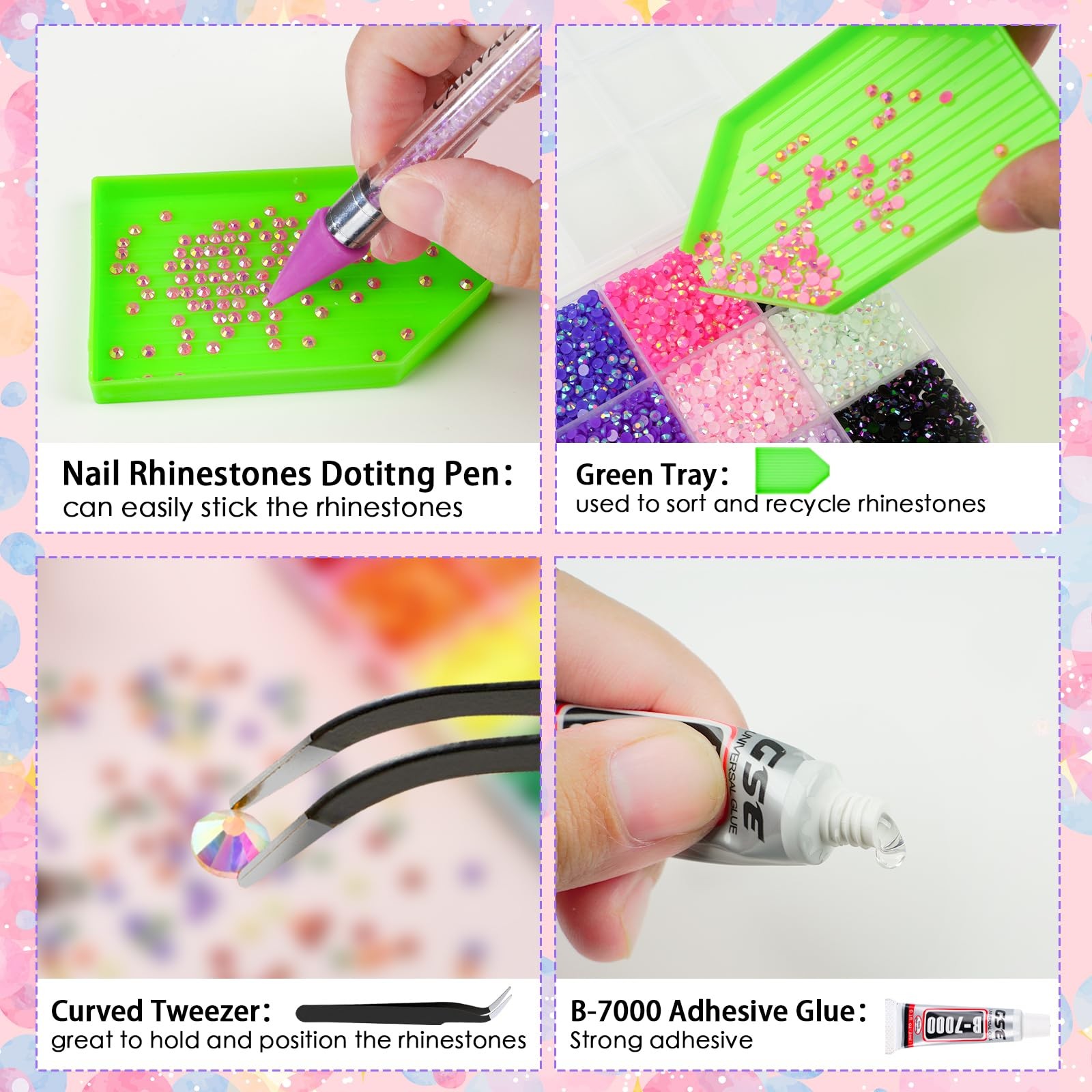 18000Pcs Resin Jelly Rhinestones for Bedazzling, Multicolor 3mm Flatback Rain…